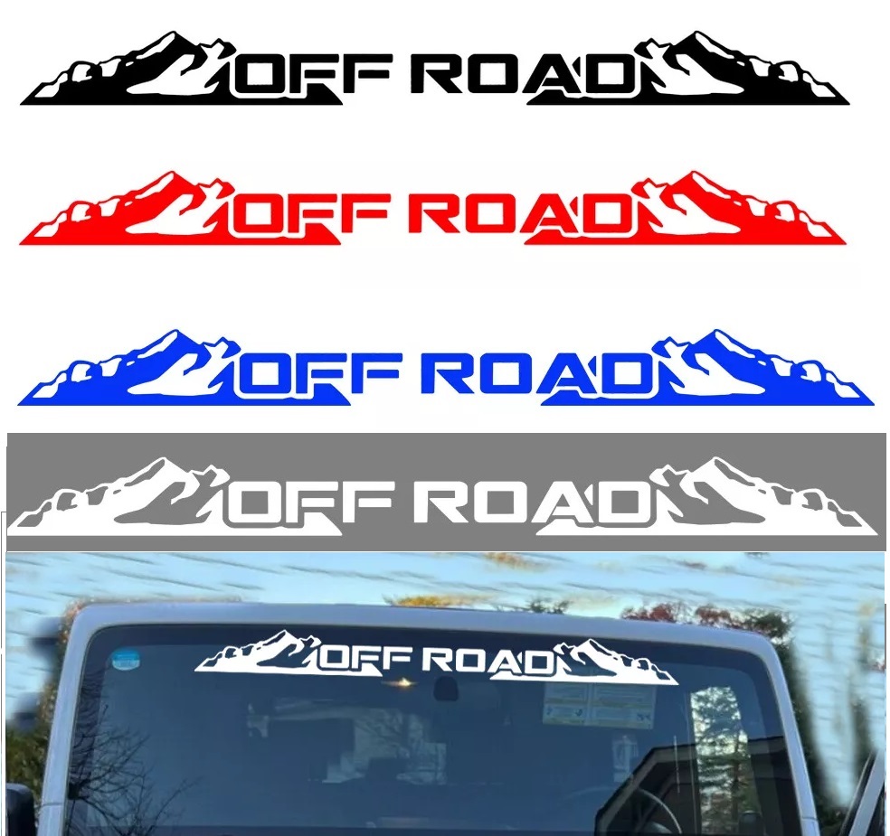 Off Road Mountains Jeep Windshield Decal Graphic